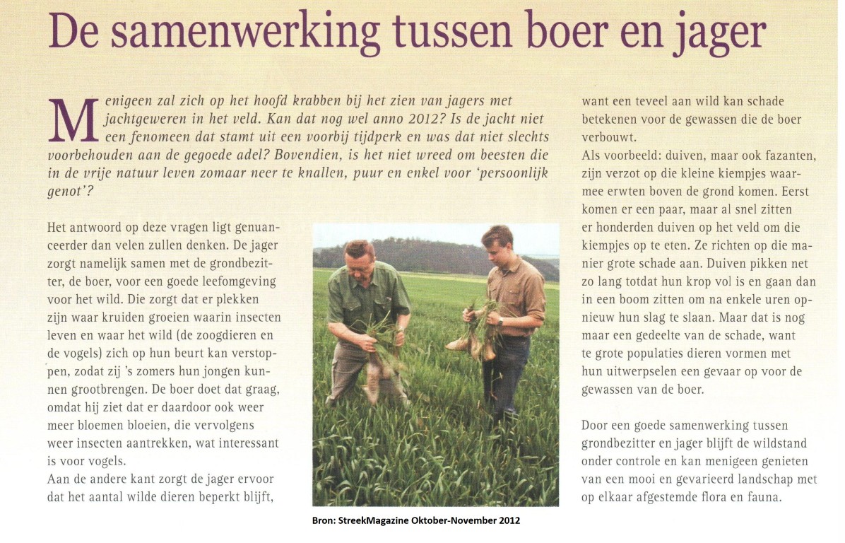 Samenwerking tussen boer en jager